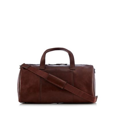 Brown leather holdall bag